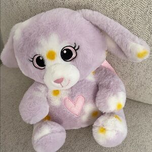Lilac Plush Bunny with Pink Heart